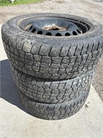 Three tires with rims: 195/65R 15