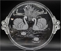 VTG Mikasa Swan Crystal Serving Plate