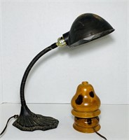 Old Desk Lamp by S. Robert Schwartz, Small Wooden