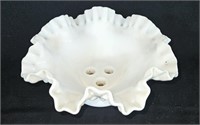 Milk Glass Hobnail Flower Frog