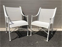 (2) Aluminum Patio Arm Chairs