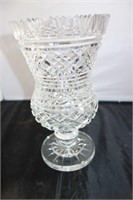WATERFORD CRYSTAL FOOTED VASE SMALL CHIP ON RIM -