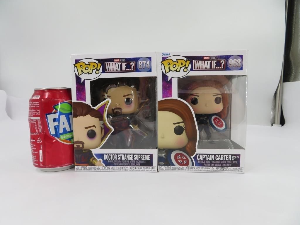 2 figurines Funko Pop Marvel What If