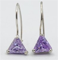 Sterling Purple Gemstone Pierced Earrings