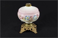 Victorian Hand Painted Floral Lamp/ Kerosene Lamp