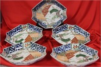 Set of 5 Japanese Imari Dishes