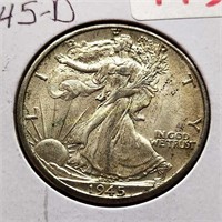 1945 - D Walking Liberty Half Dollar