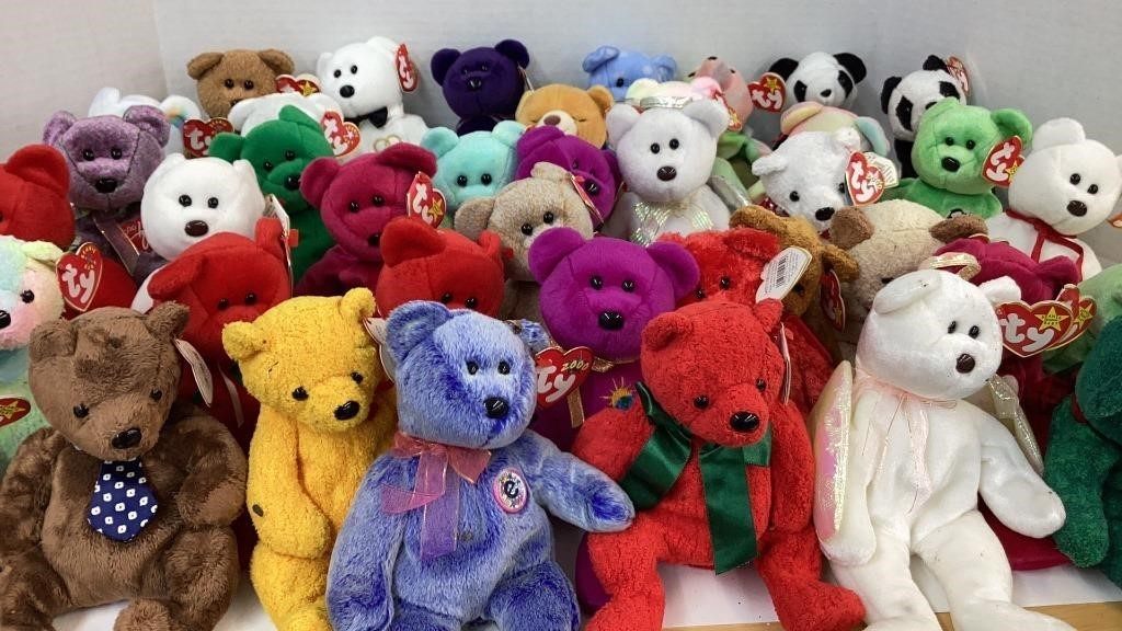 Battalion of vintage Ty Beanie Bears, special