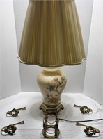 28" Handpainted Asian Table Lamp +