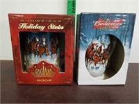 2 Budweiser Holiday steins - 2005, 2007. In