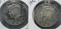 1992-S and 2000-S Proof Silver Kennedy Half