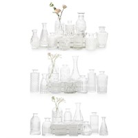 *Glass Bud Vase Set of 30 - Small Vases for