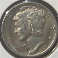 Silver 1941 s. Mercury dime
