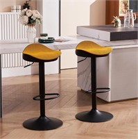 2 Counter Height Barstools - Mustard Yellow