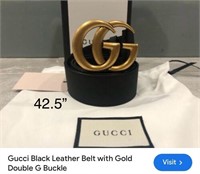 Gucci Black Leather Belt