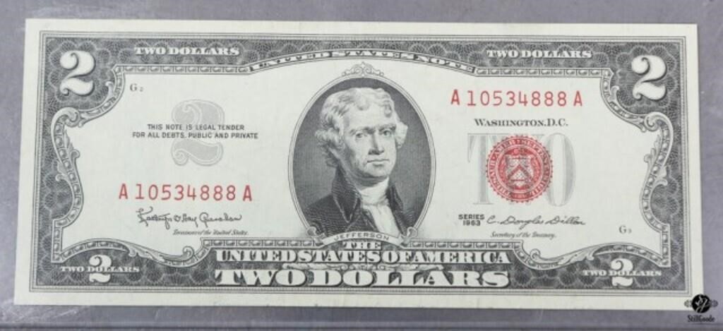 Red Seal Two Dollar Bill