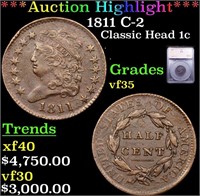 ***Auction Highlight*** 1811 Classic Head half cen