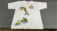 Vtg 1995 Frog Budweiser Beer Tee Shirt