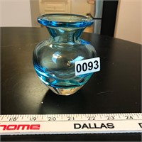 Small blue glass vase