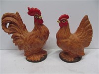 Pair, brown rooster & hen
