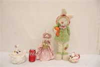 Various Size Whimsical Bunny Figures & Decor Lot