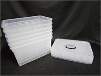 Storage Boxes w/ lids. 19 quart containers, 6