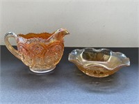 (2) Vintage Pieces Carnival Glass