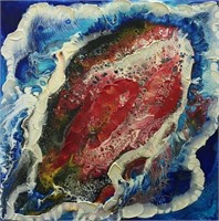“Red Current" 14"x14" Original Painting-Antanenka