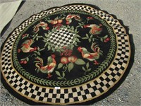 94" Folk Style Rooster Rug