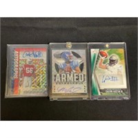 (3) Autographed Football Cards