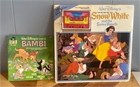 Disney Read Along Bambi w/ 45 & Snow White w/ Tape