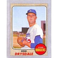 1968 Topps Don Drysdale Crease Free