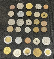 (30) COINS FROM AROUND THE WORLD NO MEX OR CAN