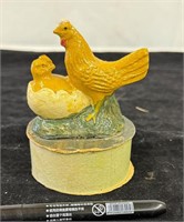 Vintage Paper Mache Chicken trinket box