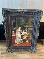 Ornately Framed Renaissance Couple Painting