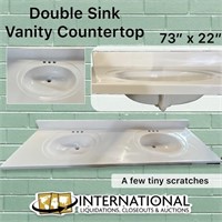 73" x 22" Double Sink Vanity Top - minor damage