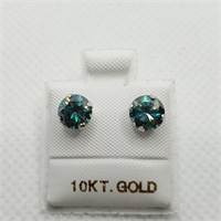 10K WHITE GOLD GREENISH BLUE MOISSANITE(1.5CT)