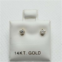 14K YELLOW GOLD DIAMOND(0.18CT)  EARRINGS, MADE