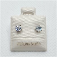 SILVER MOONSTONE(0.5CT)  EARRINGS, MADE IN CANADA