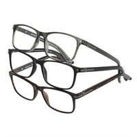 Cole Rectangular Reading Glasses  3-pack