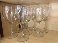 (8) wine glasses