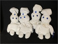 Set of 4 plush Pillsbury dough boy figures