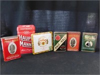 Four vintage smoking tins: tuxedo tobacco -