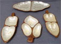 WOOD & MOTHER OF PEARL PLATTERS