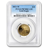 2011-w 1/4 Oz Proof American Gold Eagle Pr-70 Pcgs