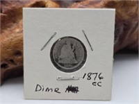 1876 CC Silver Seated Liberty Dime