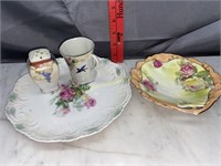 4pcs hand painted dishes