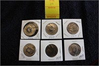 6 Kennedy Half dollars( all have issues)