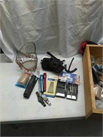 Box of miscellaneous Camera And flashlight