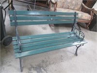 Very Nice Wooden Bench Wrought Iron Sides